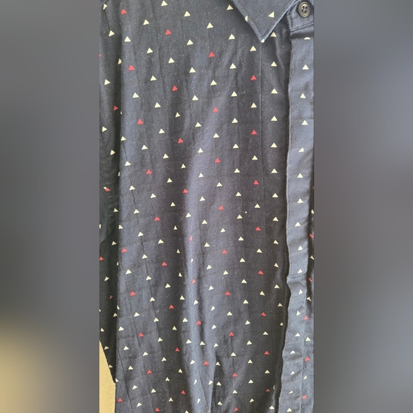 Men's Navy Blue Polka Dot Shirt XL - Picture 2 of 5